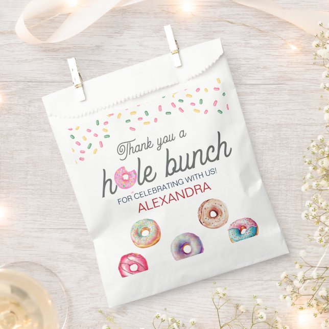 Donut sweet one pink 1st birthday party favor bag (Clipped)