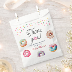 Donut sweet one pink 1st birthday party favor bag