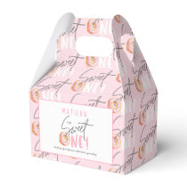 Donut sweet one pink 1st birthday party favor boxes