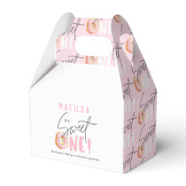 Donut sweet one pink 1st birthday party favor boxes
