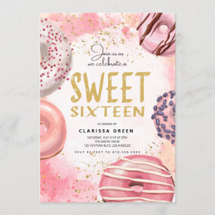 Donut Sweet Sixteen Invitation