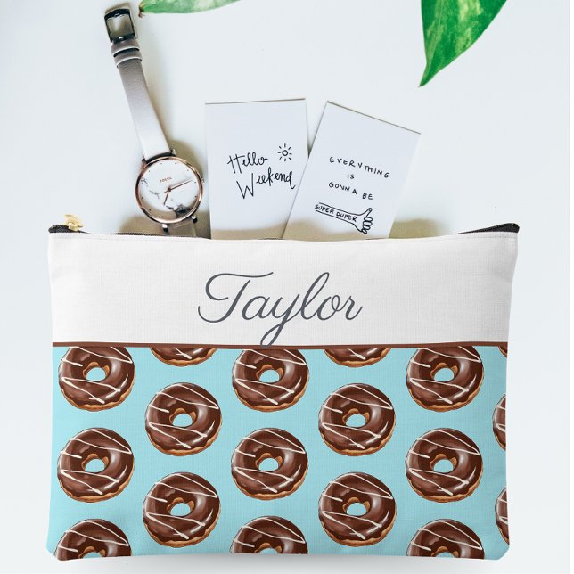 Donut Sweet Sprinkles Pattern Custom Name Accessory Pouch (Creator Uploaded)