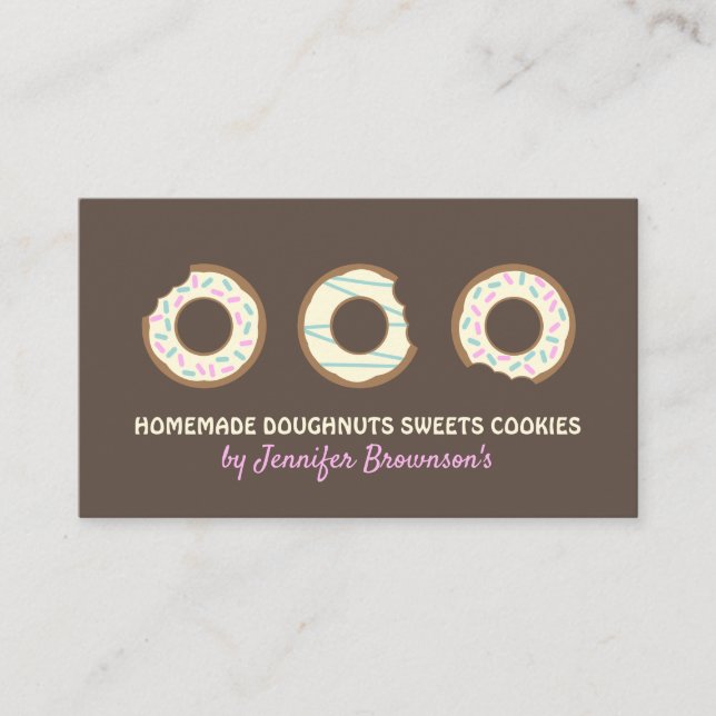 Donut Sweet Treats Cookies dessert sweet Business Card (Front)