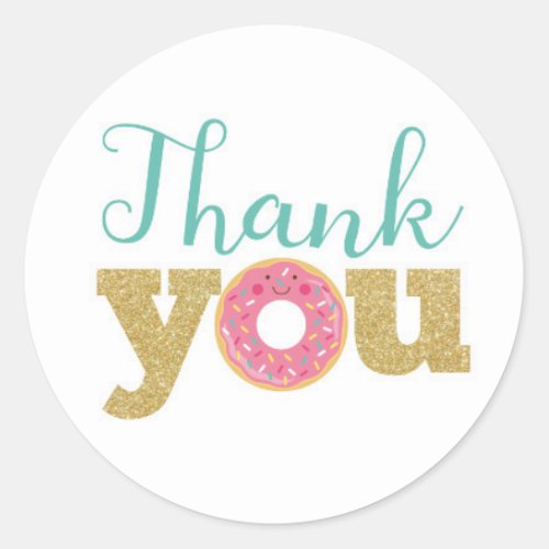 Donut Thank You Labels Donut Sticker