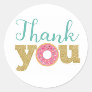 Donut Thank You Labels, Donut Sticker