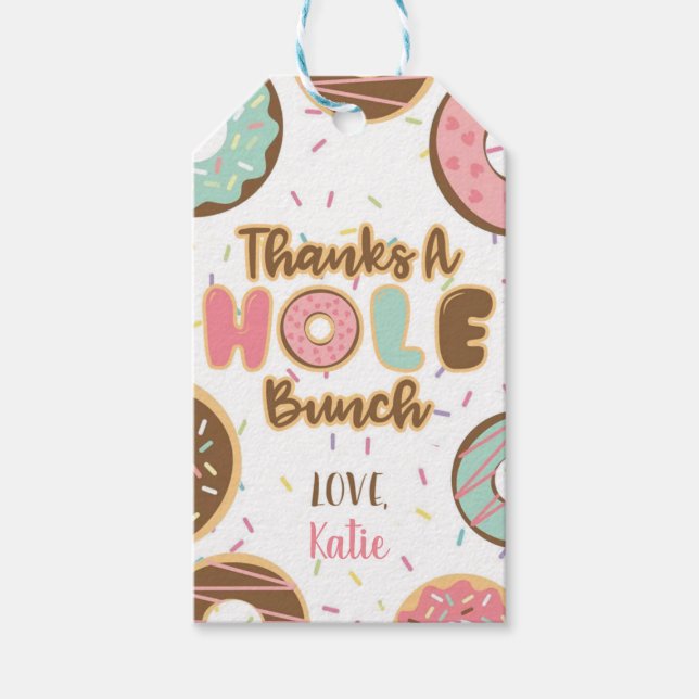 Donut Thanks a Hole Bunch Favor Tag (Front)
