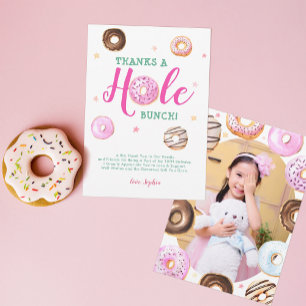 Donut Thanks a Hole Bunch Photo Birthday Thank You Card