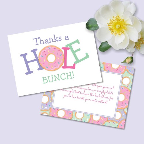 Donut Thanks a Hole Bunch Thank You Note Card