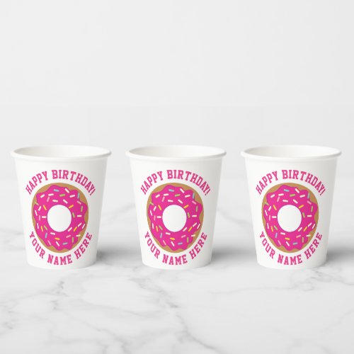 Donut theme Birthday party custom paper cups