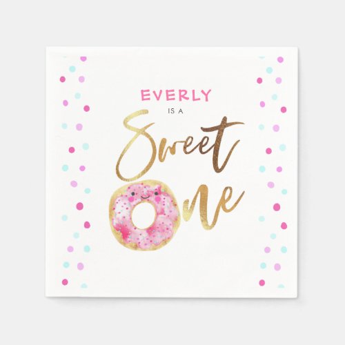 Donut Theme Sweet One Birthday Party  Napkins