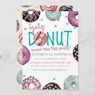 Donut Themed Birthday Invitation