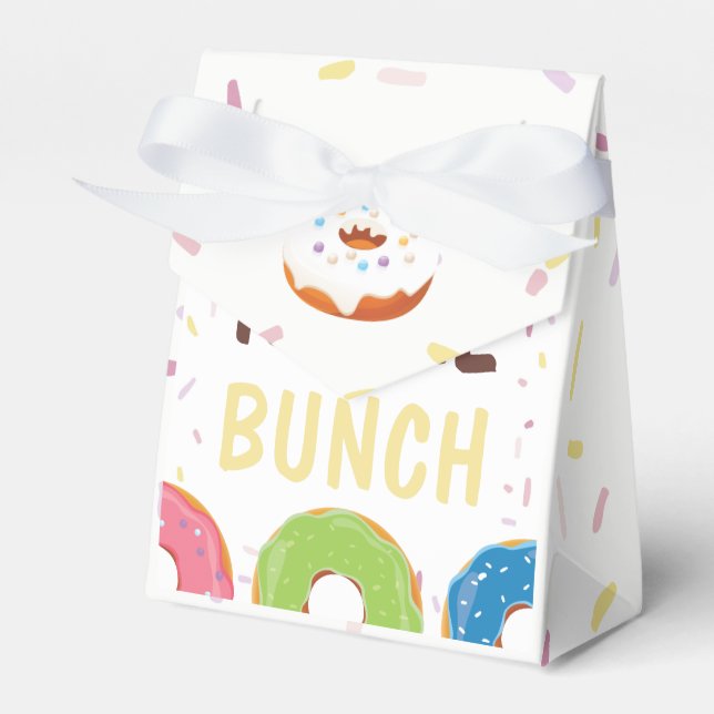 Donut themed Birthday Party Guest Thank You Favor Boxes (Front Side)