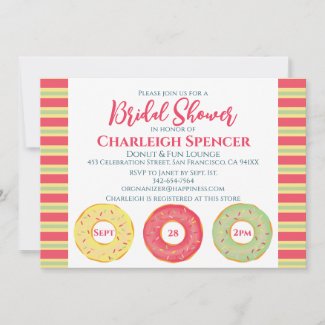 Donut themed bridal shower Invitation