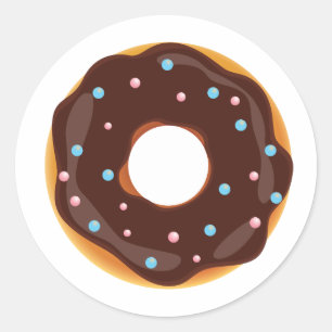 Donut themed classic round sticker