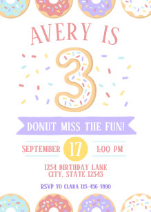 third birthday invitations zazzle