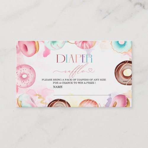 Donut Time baby shower diaper raffle Enclosure Card