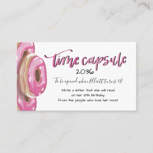 Donut time capsule insert card (Front)