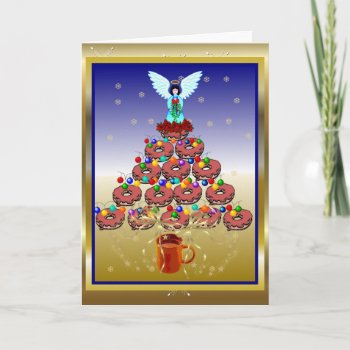 Donut Tree Holiday Card by Crazy_Card_Lady at Zazzle