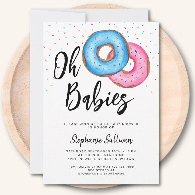 Donut Twins Baby Shower Invitation (Creator Uploaded)