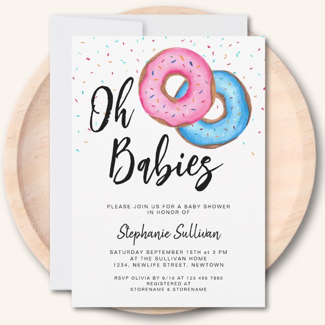 Donut Twins Baby Shower  Invitation (Creator Uploaded)