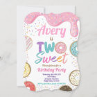 Donut Two Sweet 2nd Birthday Party Pink Pastel