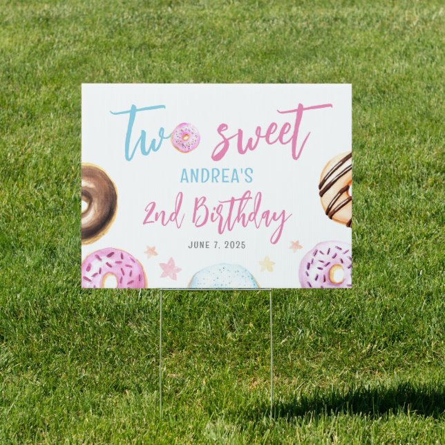 Donut Two Sweet 2nd Birthday Welcome Sign (Insitu)