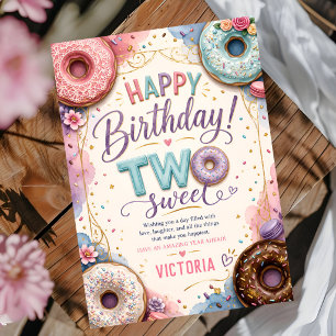 Donut Two Sweet Birthday Card