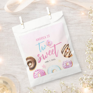 Donut Two Sweet Girl 2nd Birthday Favor Bag
