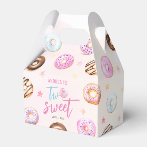 Donut Two Sweet Girl 2nd Birthday Favor Boxes