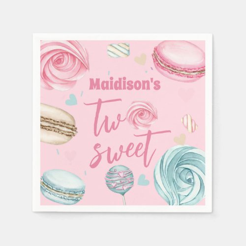 Donut Two Sweet Girl Cute Colorful Napkins