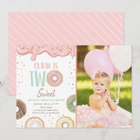 Donut Two Sweet Pink Doughnut Girl Birthday Party