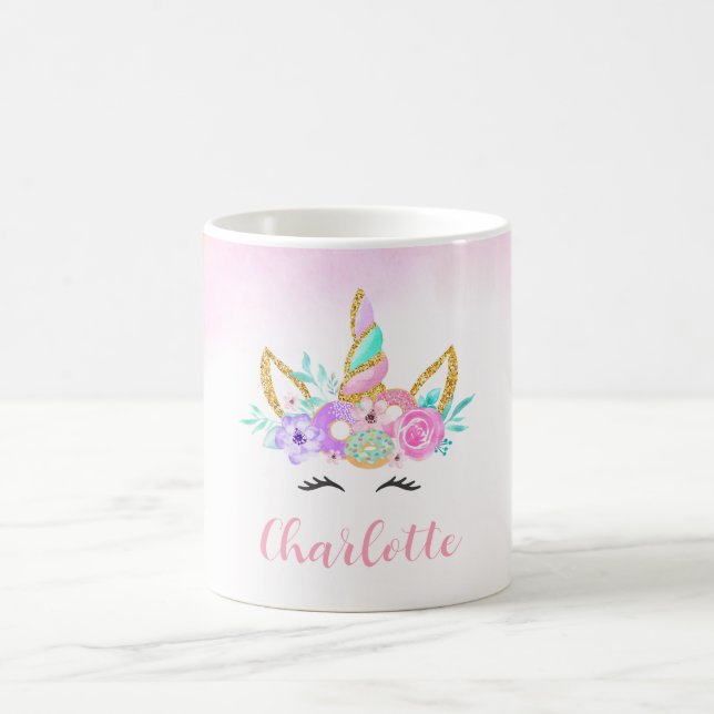 Donut & Unicorn Personalized Coffee Mug (Center)