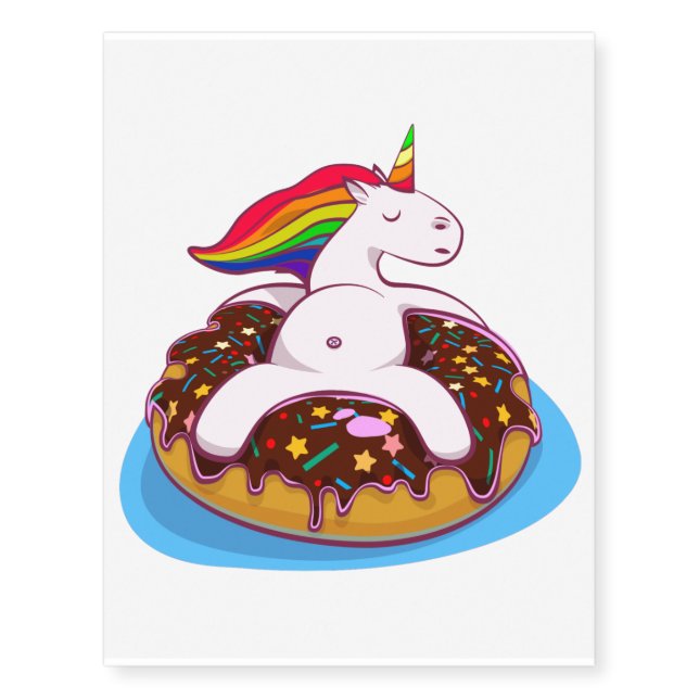 DONUT UNICORN TEMPORARY TATTOO (Front)