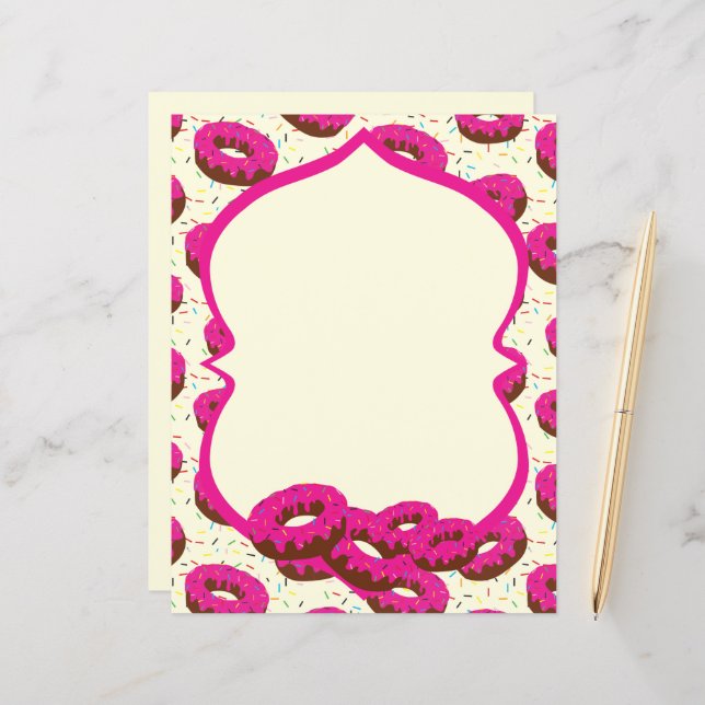 Donut unlined stationery paper (Front/Back In Situ)
