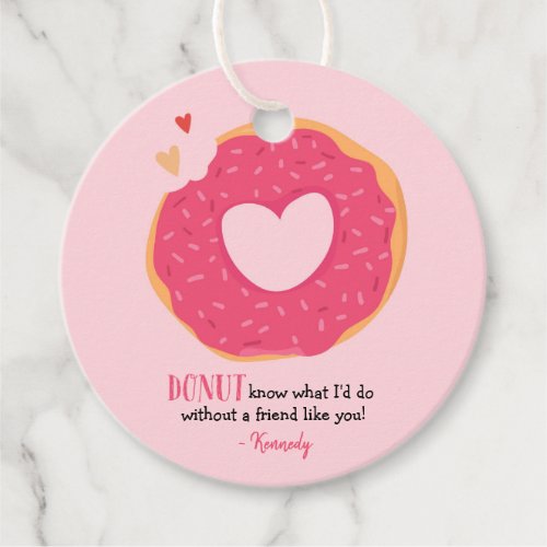 Donut Valentine Classic Round Sticker Favor Tags
