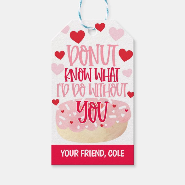 Donut Valentine Favor Tag (Front)