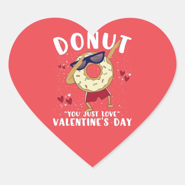 Donut Valentines Day Quote Heart Sticker (Front)