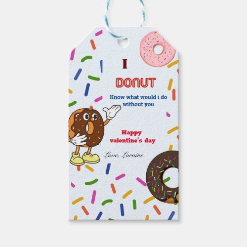 Donut valentines day tag gifts label 