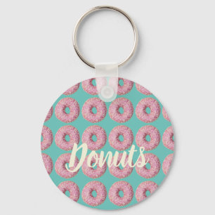 Donut Vegan Pattern for Vegetarian Sweet Tooth Keychain