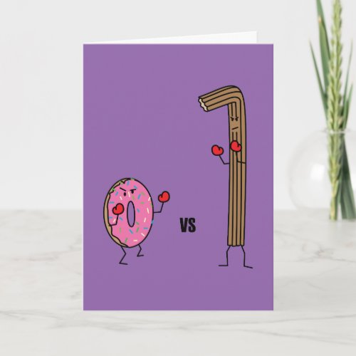 Donut versus Churro dessert fried dough sugar vs Thank You Card