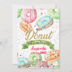 Donut Want To Miss Doughnut Birthday Invitation