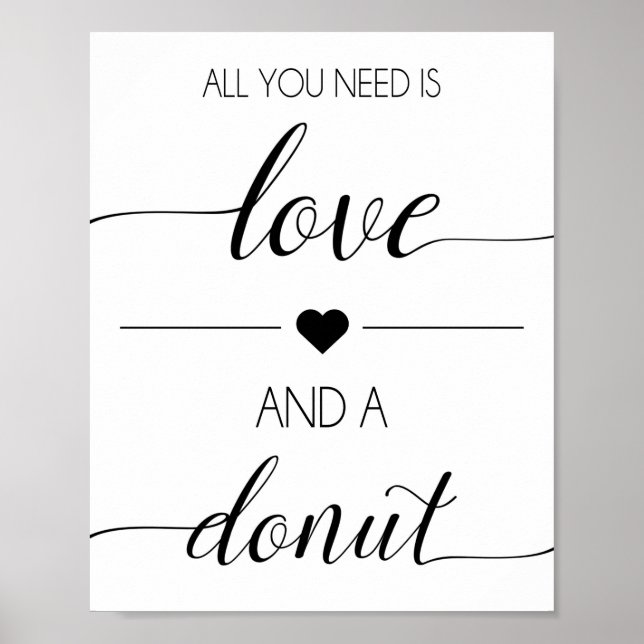 Donut Wedding Favor Sign | Treat Table Print (Front)