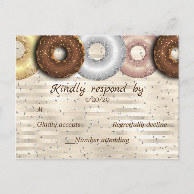 Donut Wedding RSVP card (Front)