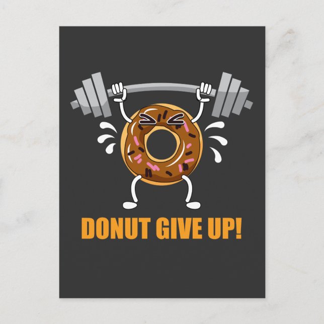 Donut Weight Lifting Fitness Gym Tshirt Donut Postcard (Front)