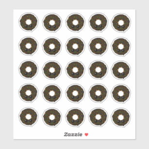Donut with Chocolate Frosting and Sprinkles Sticker