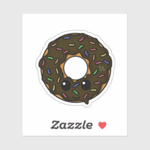 Donut with Chocolate Frosting and Sprinkles Sticker