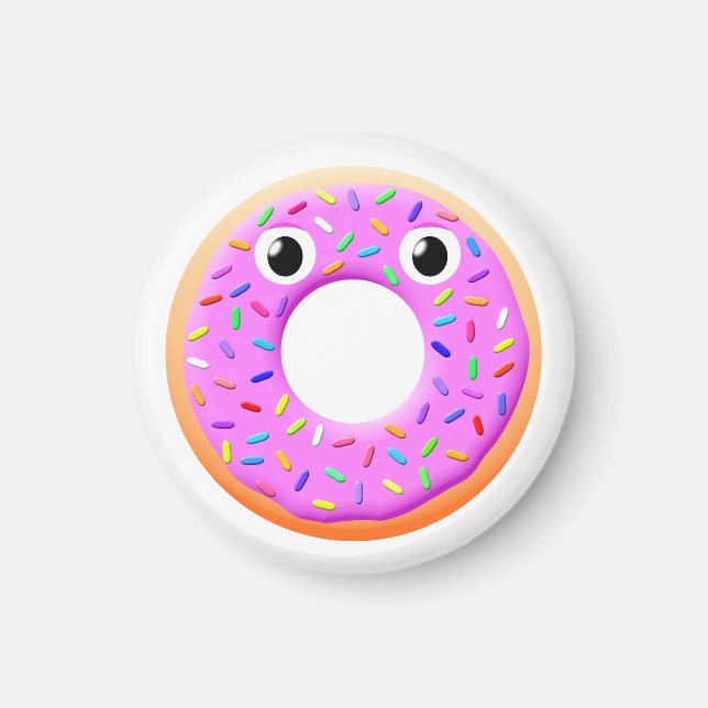 Donut With Eyes And Sprinkles Drawing Magnet (Front)