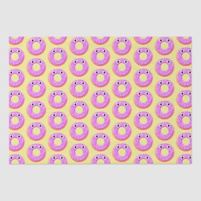 Donut With Eyes And Sprinkles Drawing Pattern Tissue Paper (Front)