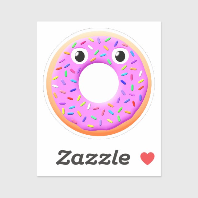 Donut With Eyes And Sprinkles Drawing Sticker (Sheet)