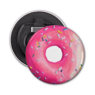 Donut With Pink Frosting And Sprinkles Bottle Opener